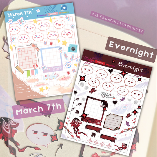 Veil of Evernight, March 7th Sticker Sheets